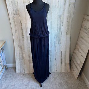 Joe Fresh Size Medium Maxi Dress Knit Navy Blue Strappy